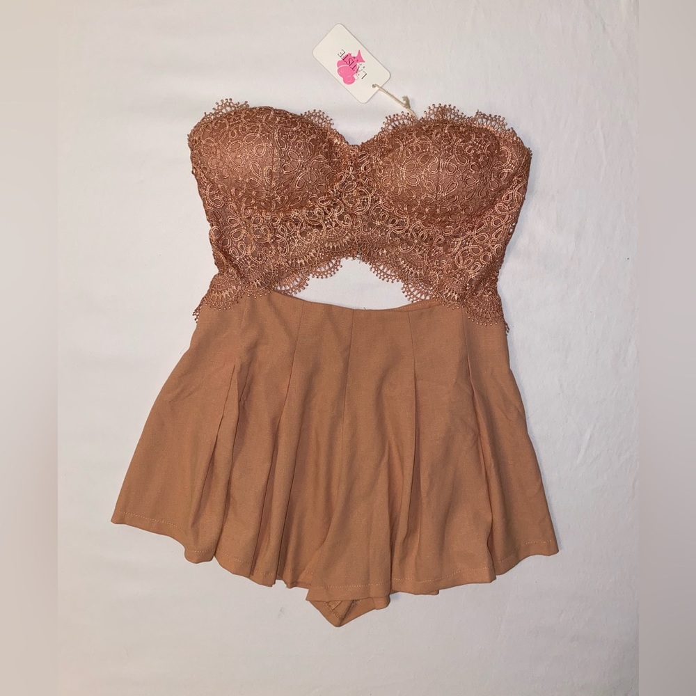 L’ATISTE blush pink cut out romper